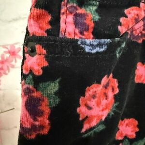 Floral Velvet Shorts/ Bottom in Black and Pink